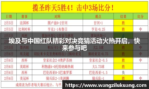埃及与中国红队精彩对决竞猜活动火热开启，快来参与吧