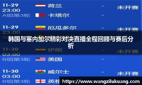 韩国与塞内加尔精彩对决直播全程回顾与赛后分析